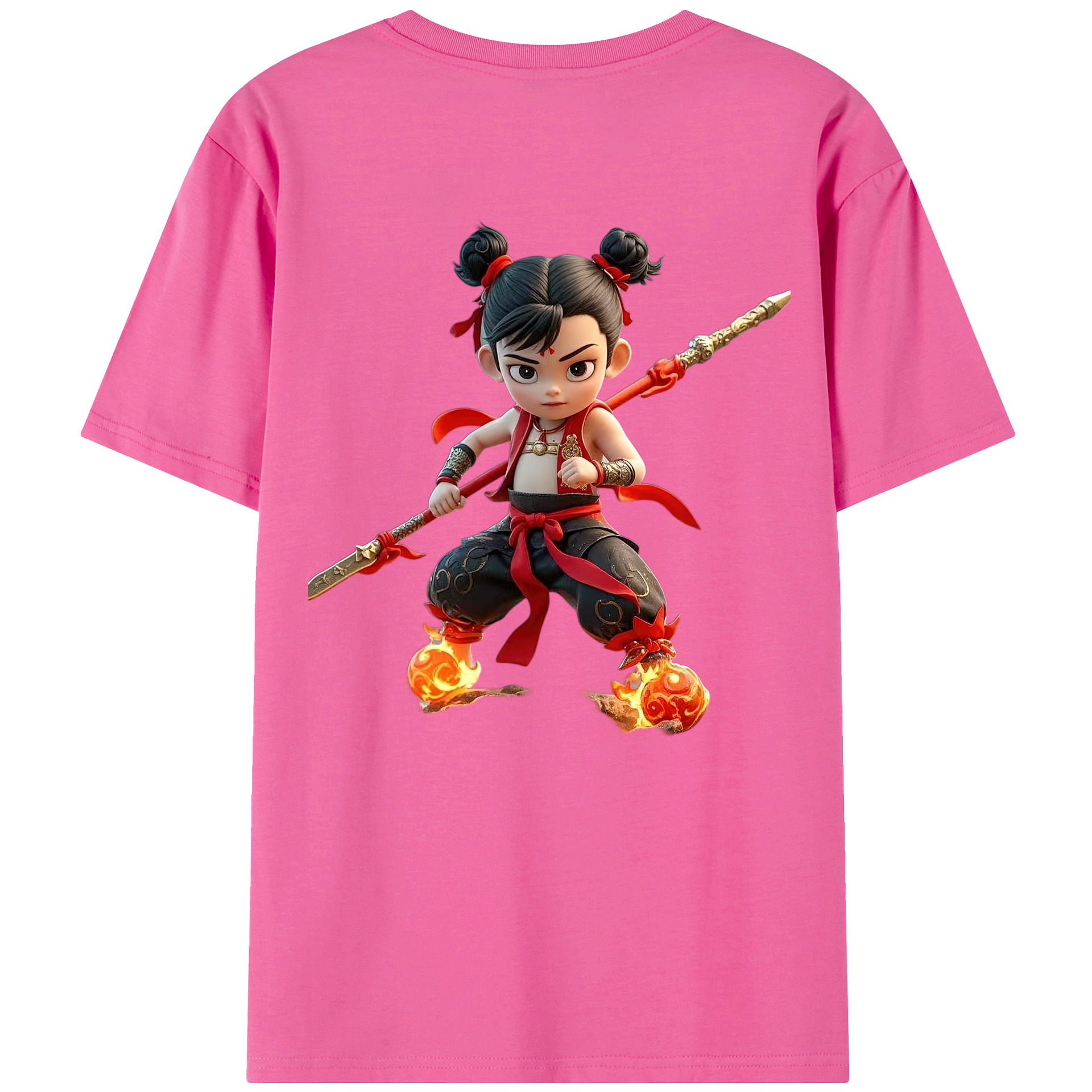 （画像用） Ne Zha 2 ナタ 魔童の大暴れ レディース半袖Tシャツ(バックプリント)